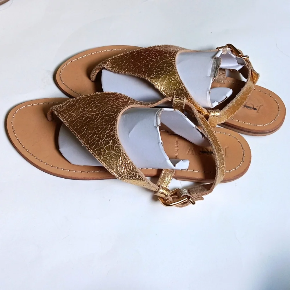 J.CREW GOLD SANDALS